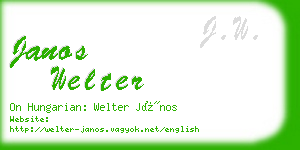 janos welter business card